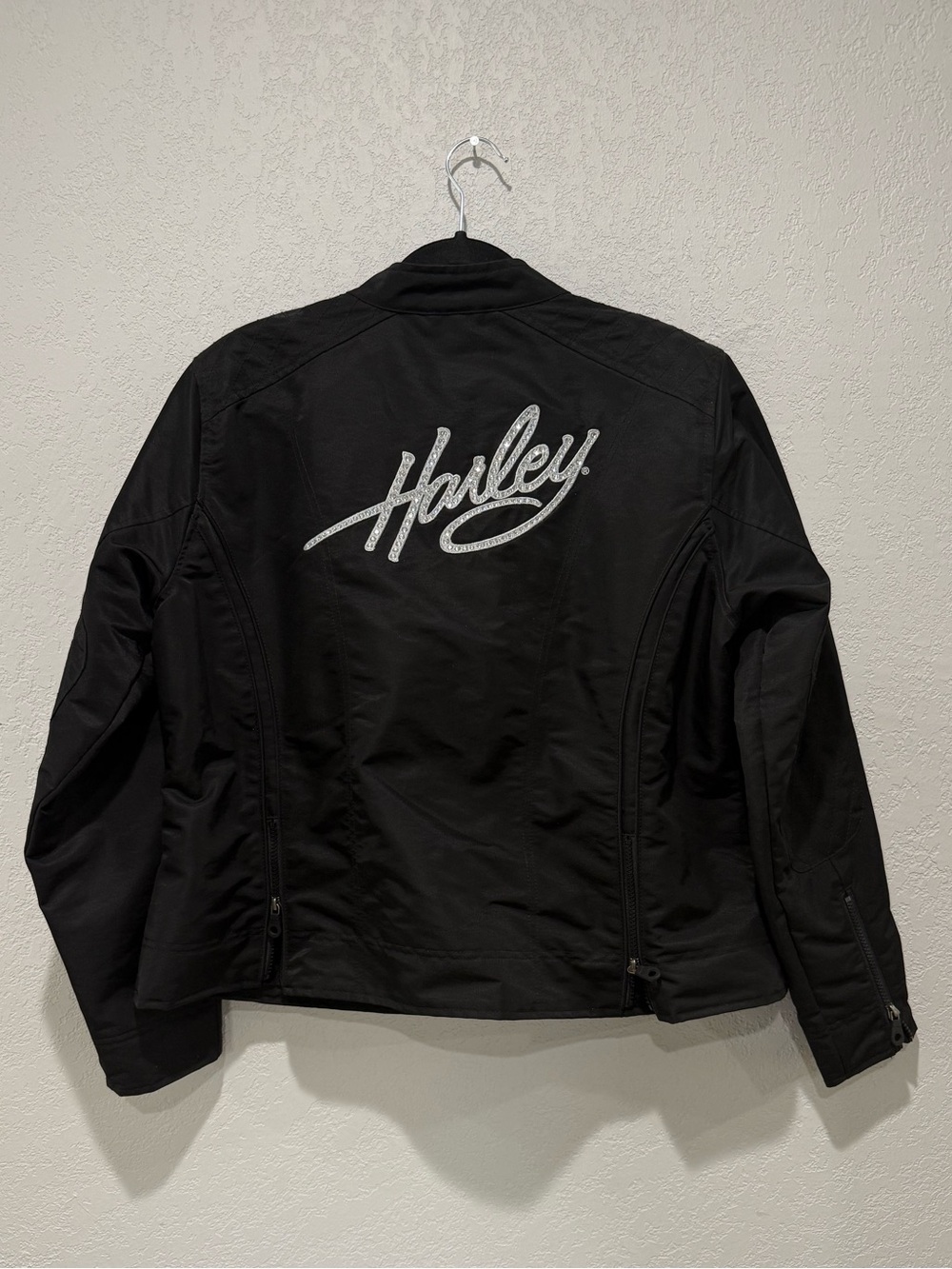 Harley-Davidson Rhinestone Script Logo Riding Jacket 1W Black Mesh Lined